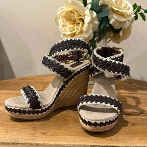 Tory Burch wedge sandals like new sz 6.5